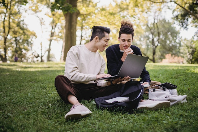 Boys Studying at the Park