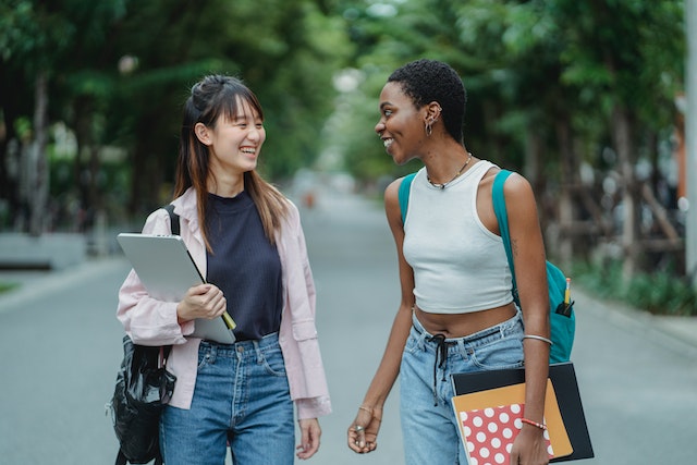 Girl friends talking