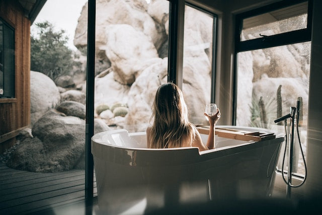 girl taking a bath