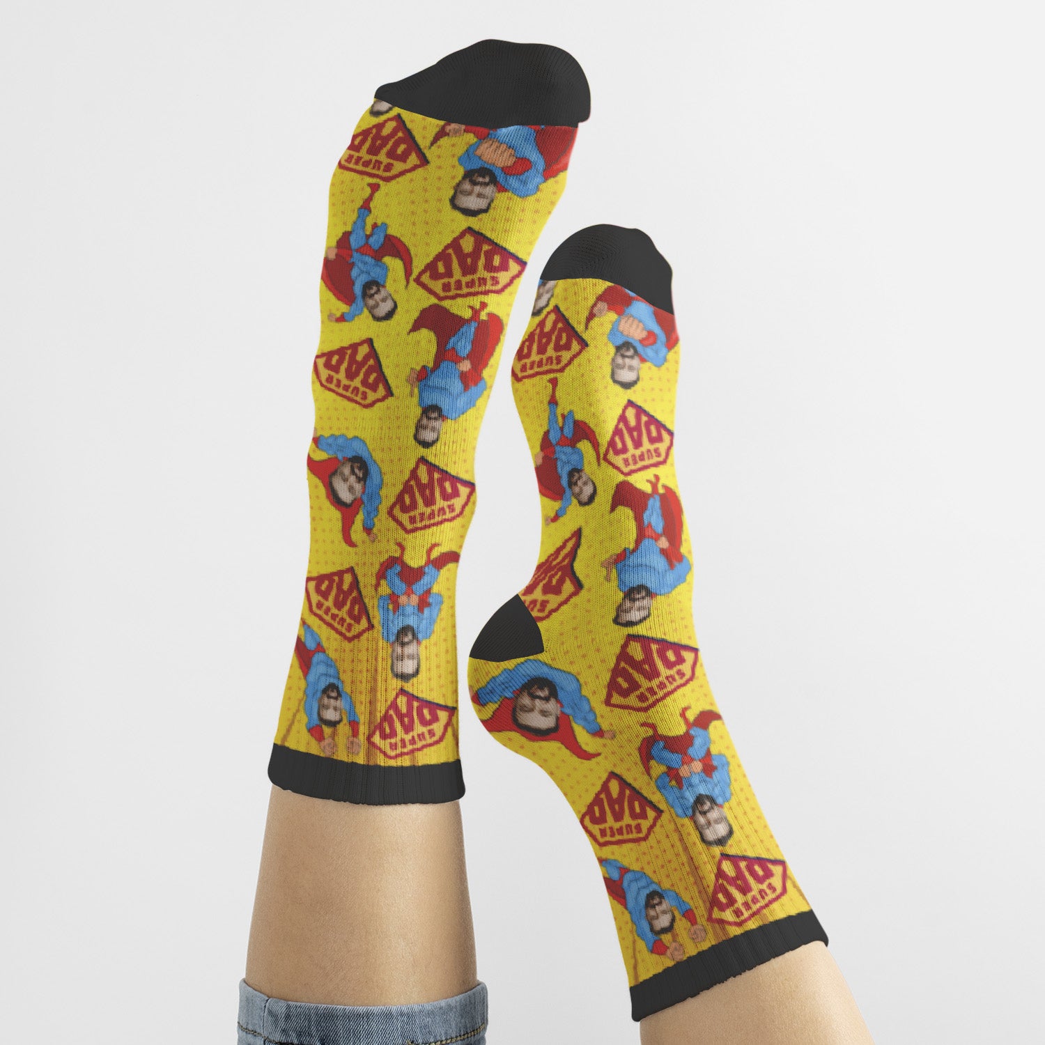 Personalized Super Dad Socks
