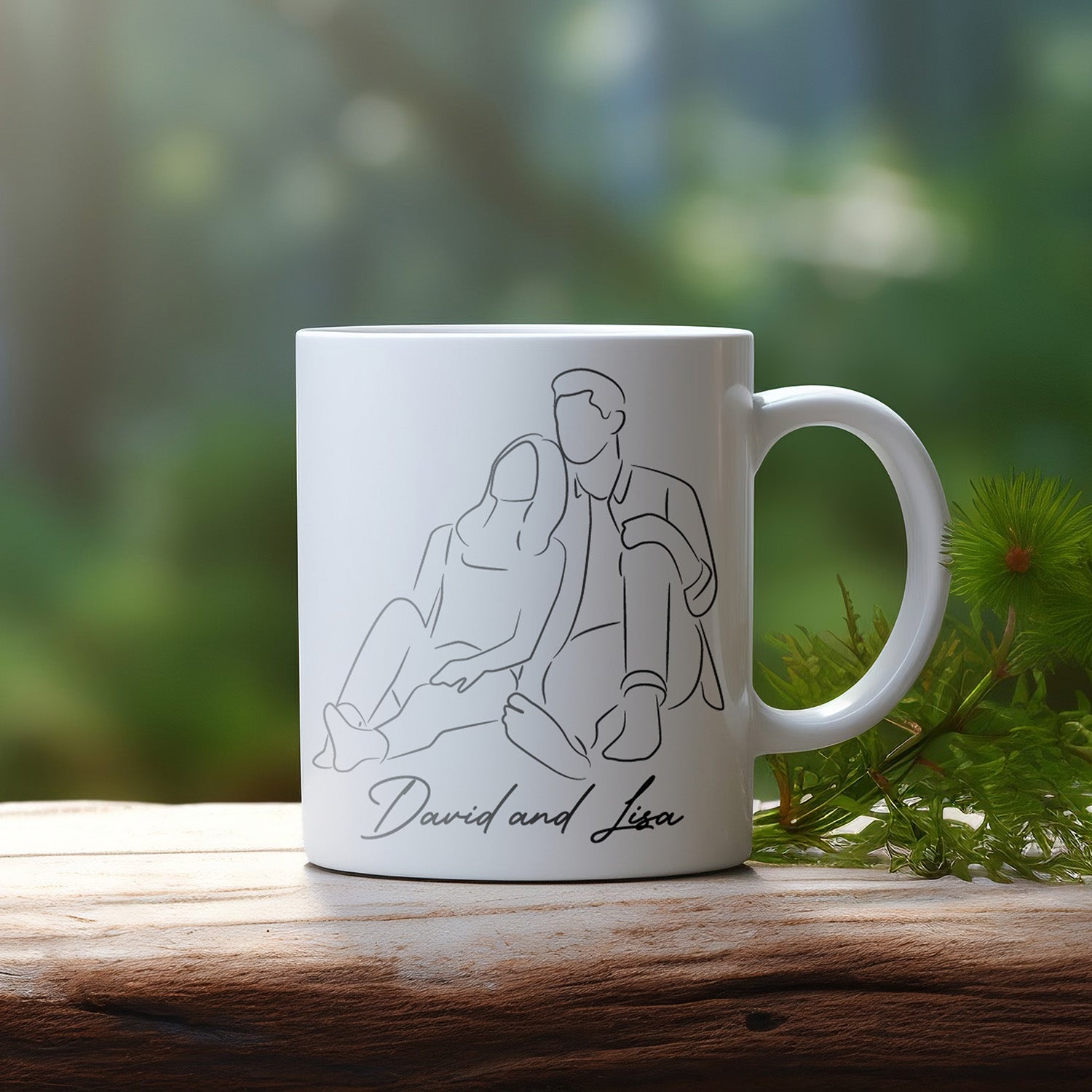 Personalized Line Art Mug