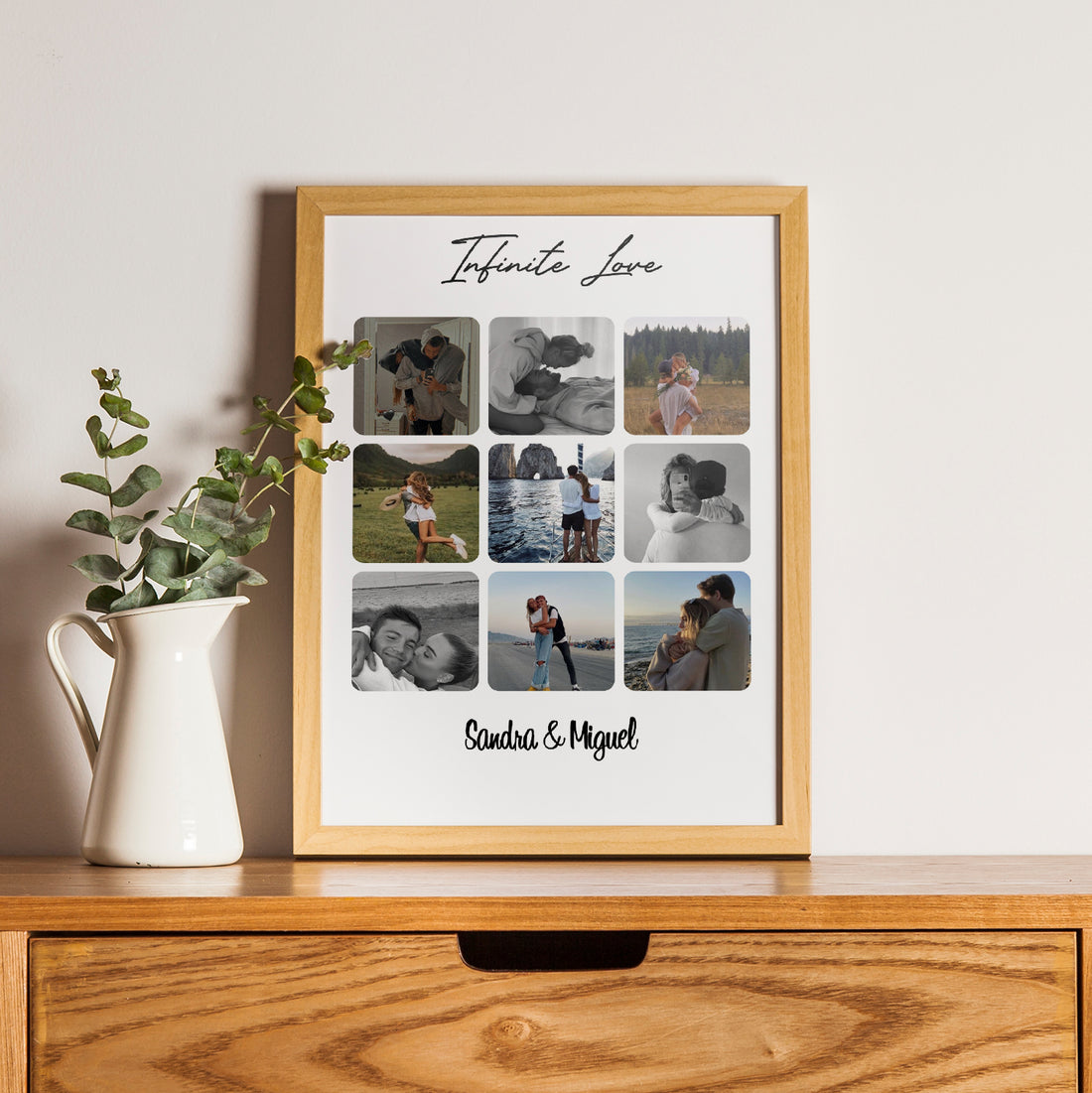 Photo Grid Personalized Poster With Names