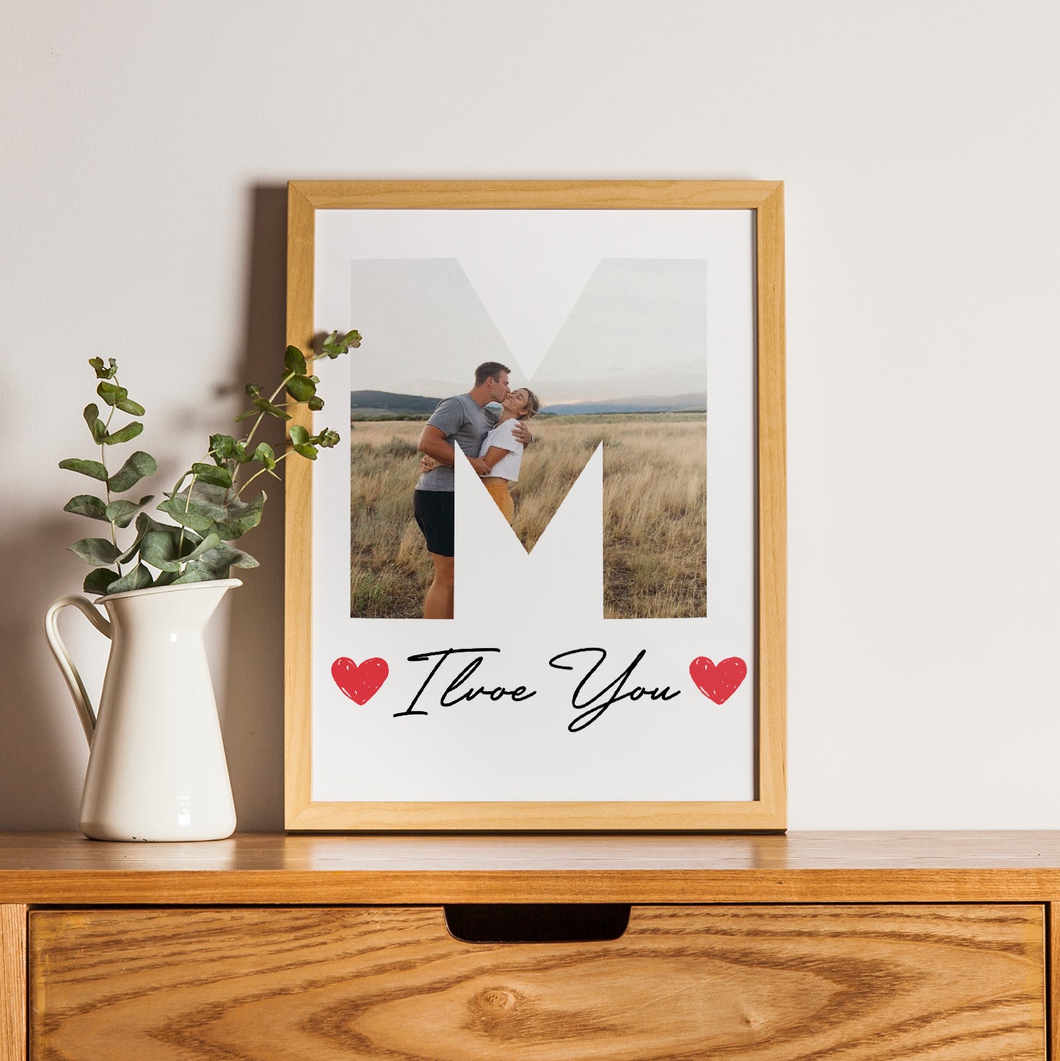 Custom Photo Poster With Initial And Love Message