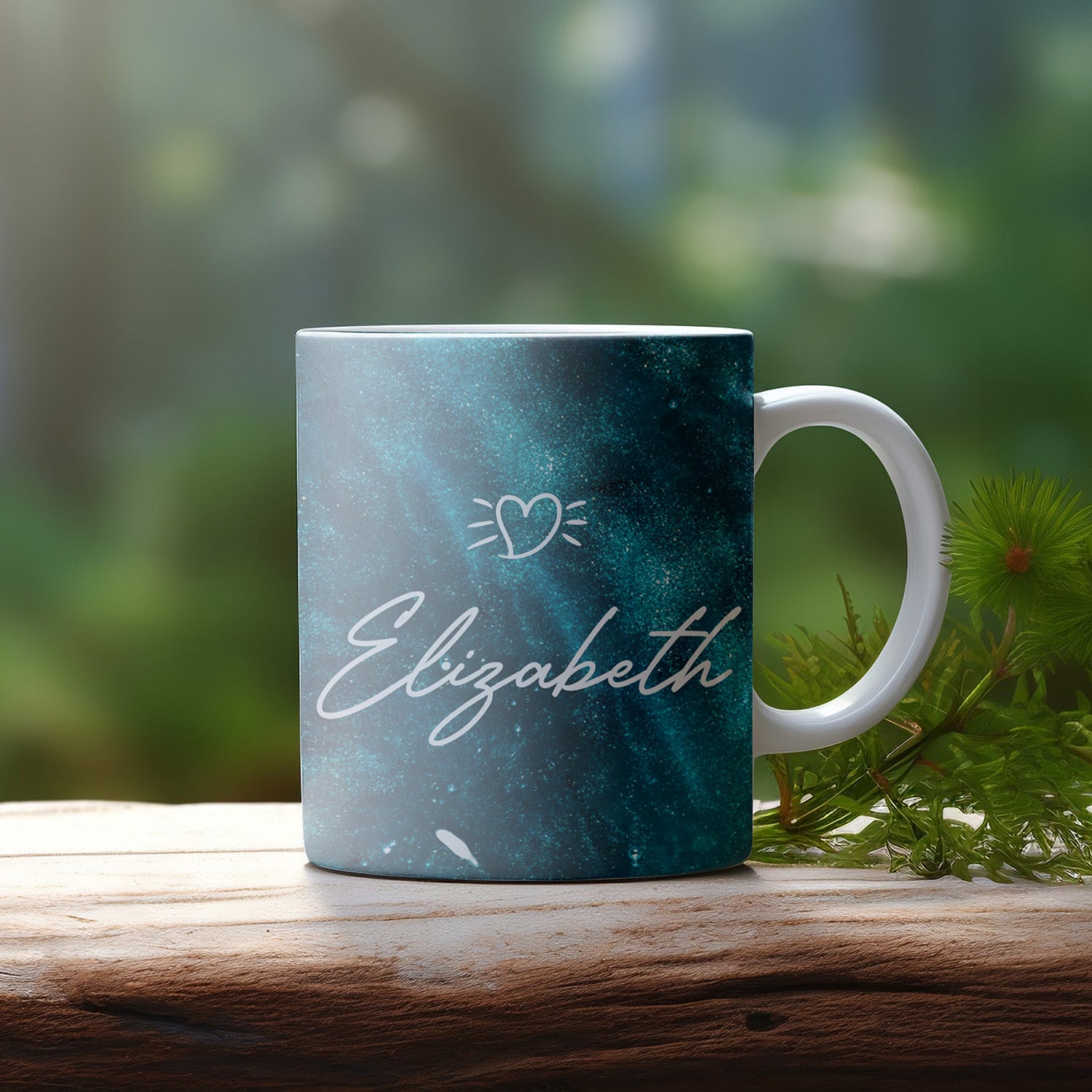 Personalized Aqua Marble Mug