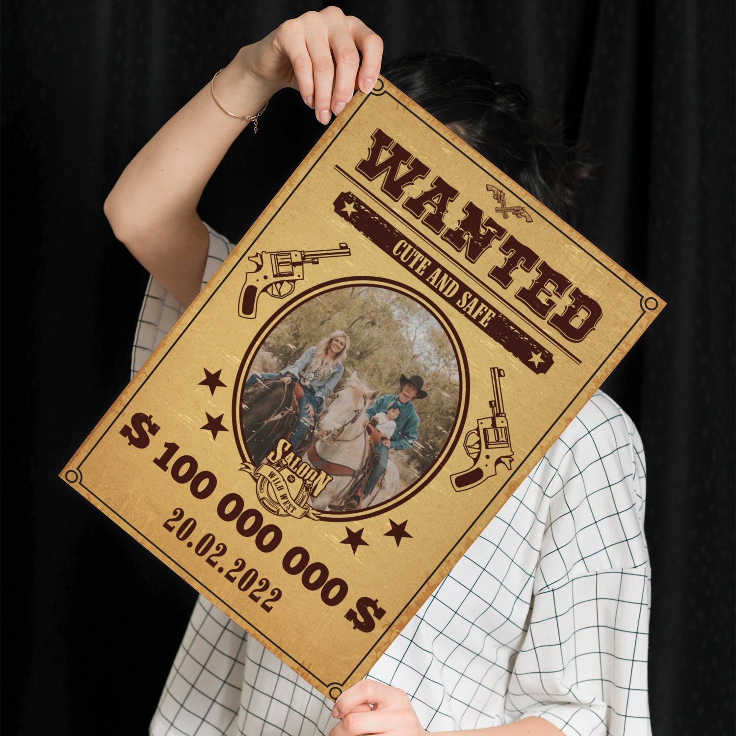 Personalized Most Wanted Western Poster With Photo