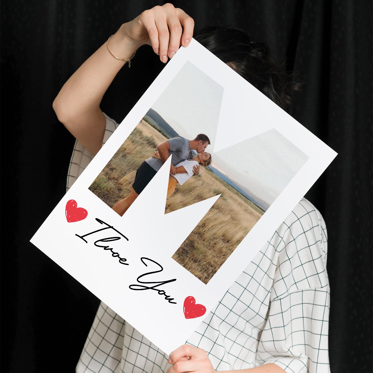 Custom Photo Poster With Initial And Love Message