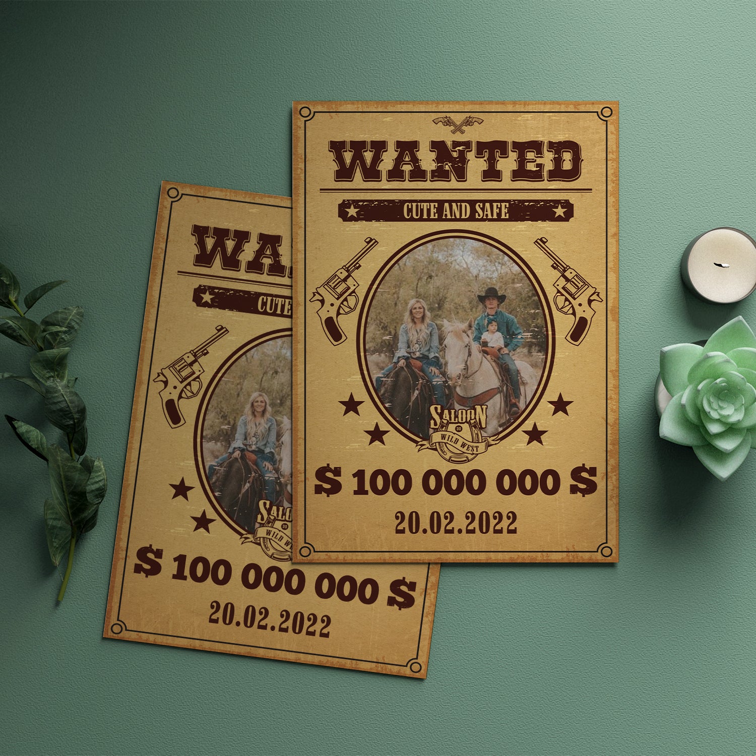 Personalized Most Wanted Western Poster With Photo