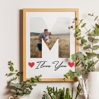 Custom Photo Poster With Initial And Love Message