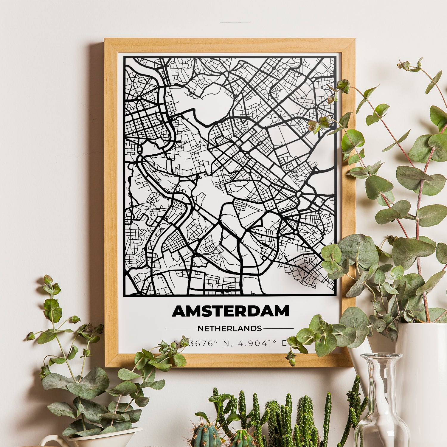 Custom City Map Poster With Coordinates