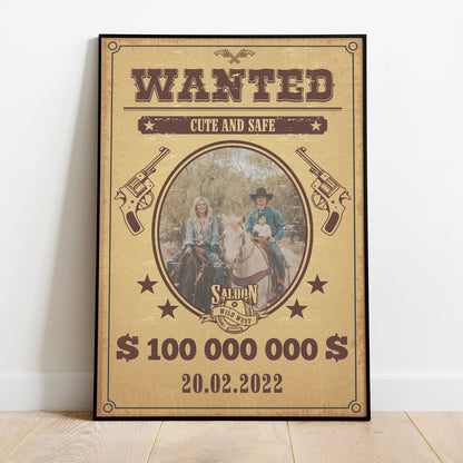 Personalized Most Wanted Western Poster With Photo