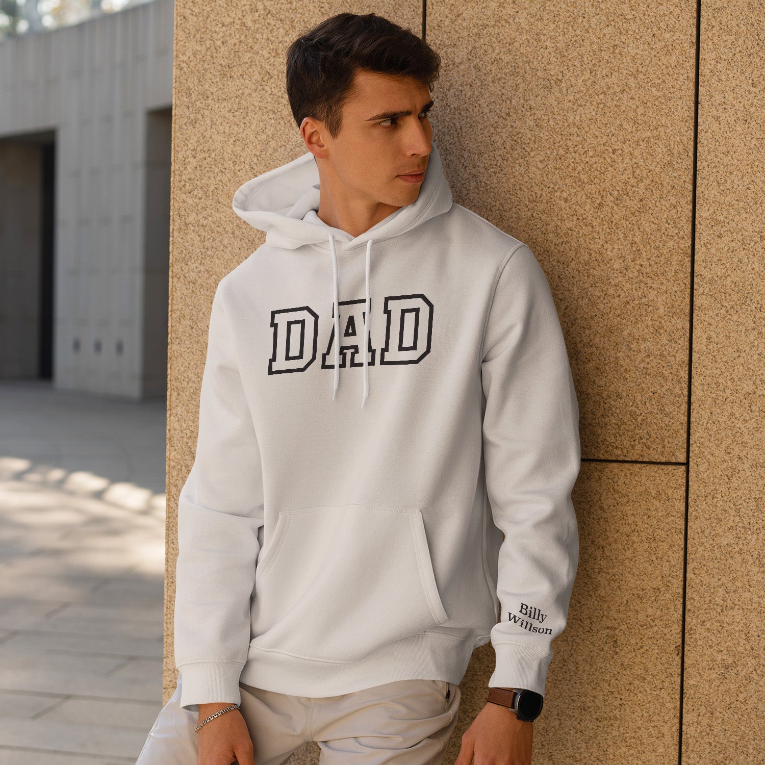 Personalized Hoodie Sweatshirt Dad Embroidered