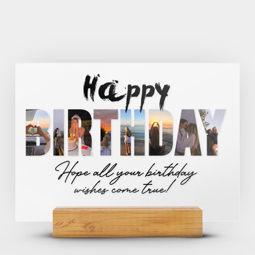 Personalized Transparent Plaque Happy Birthday