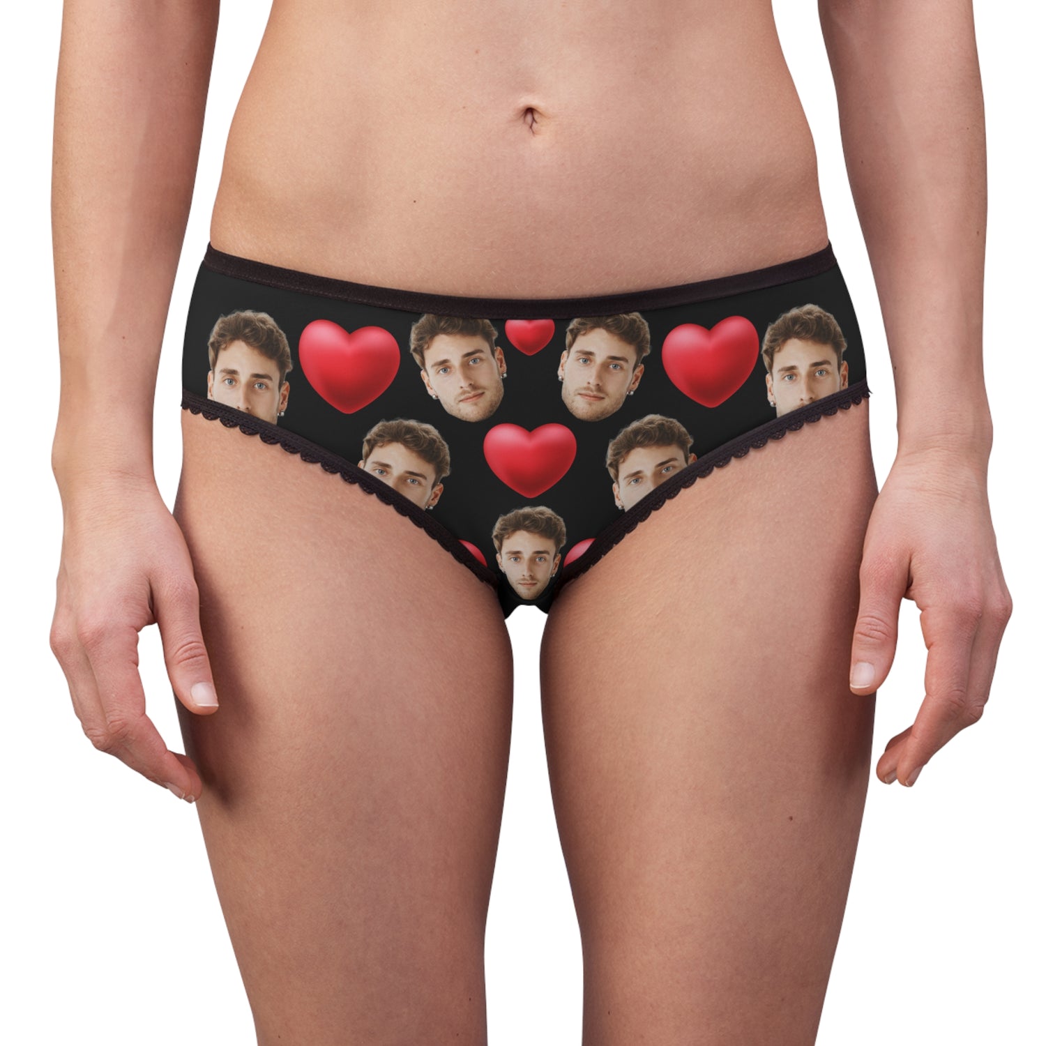 Funny Personalized Underwear For Women With Photo And Hearts