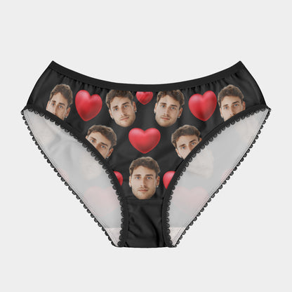 Funny Personalized Underwear For Women With Photo And Hearts