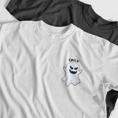 Personalized T-Shirt With Name And Ghost Cartoon