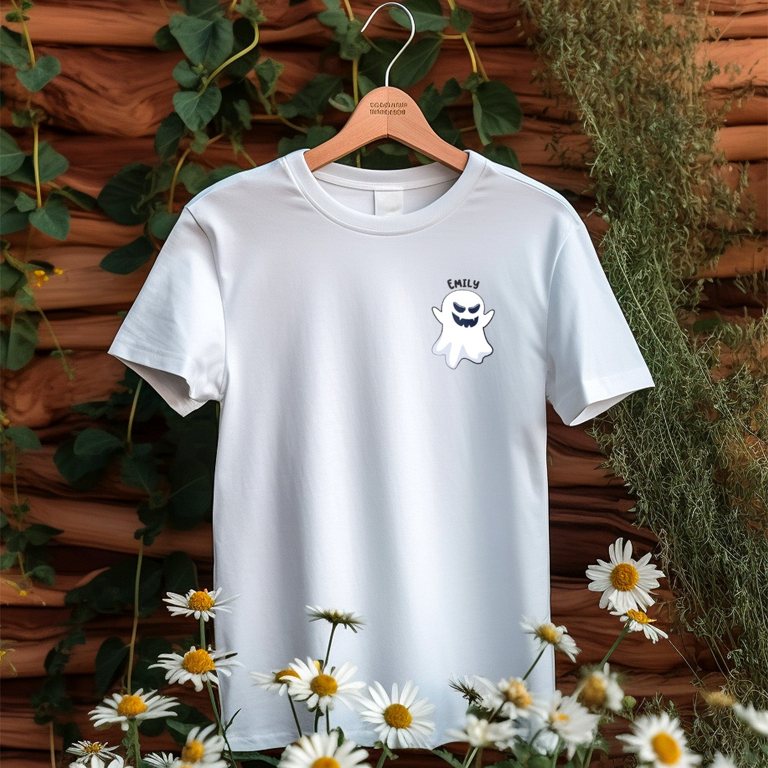 Personalized T-Shirt With Name And Ghost Cartoon