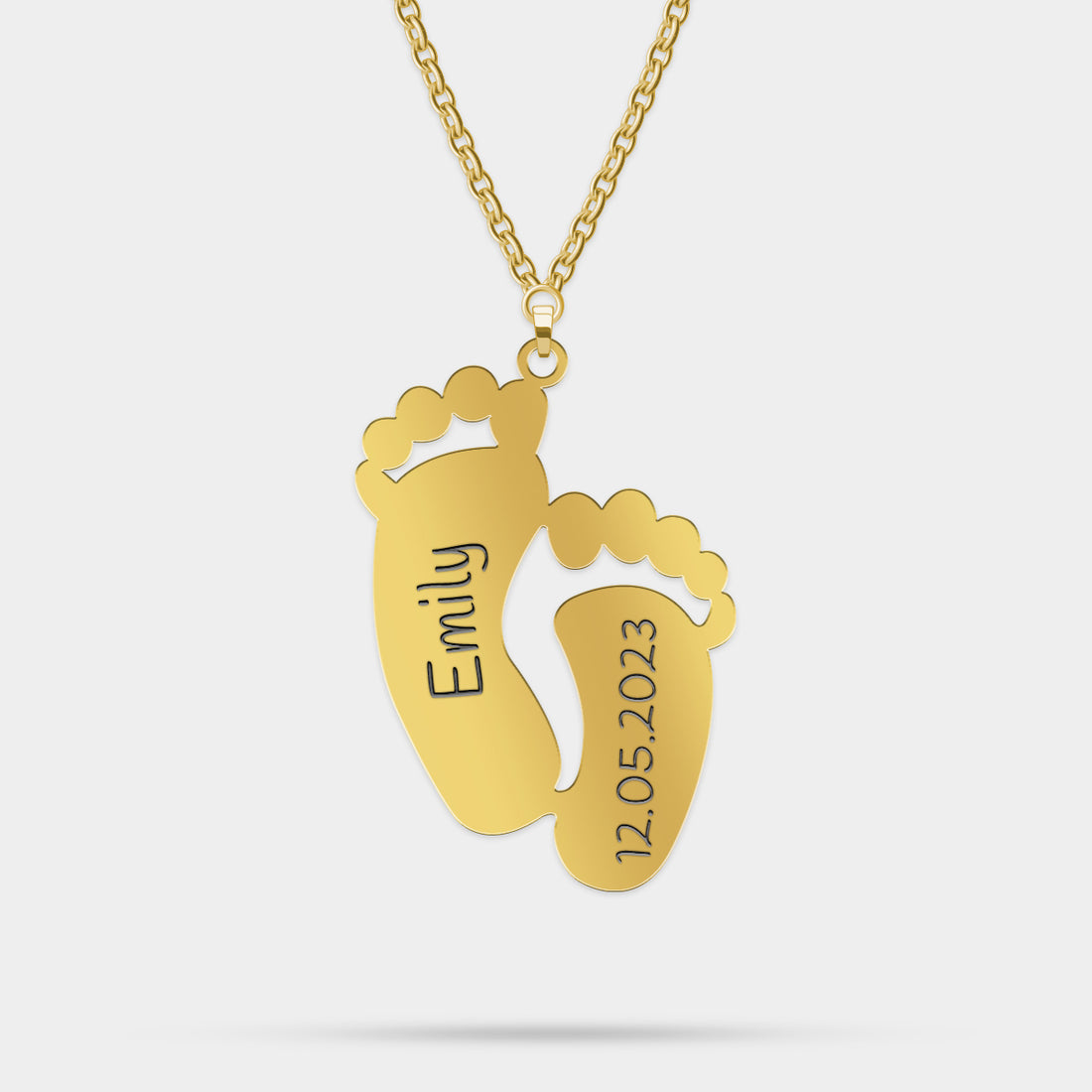 Personalized Baby Feet Necklace