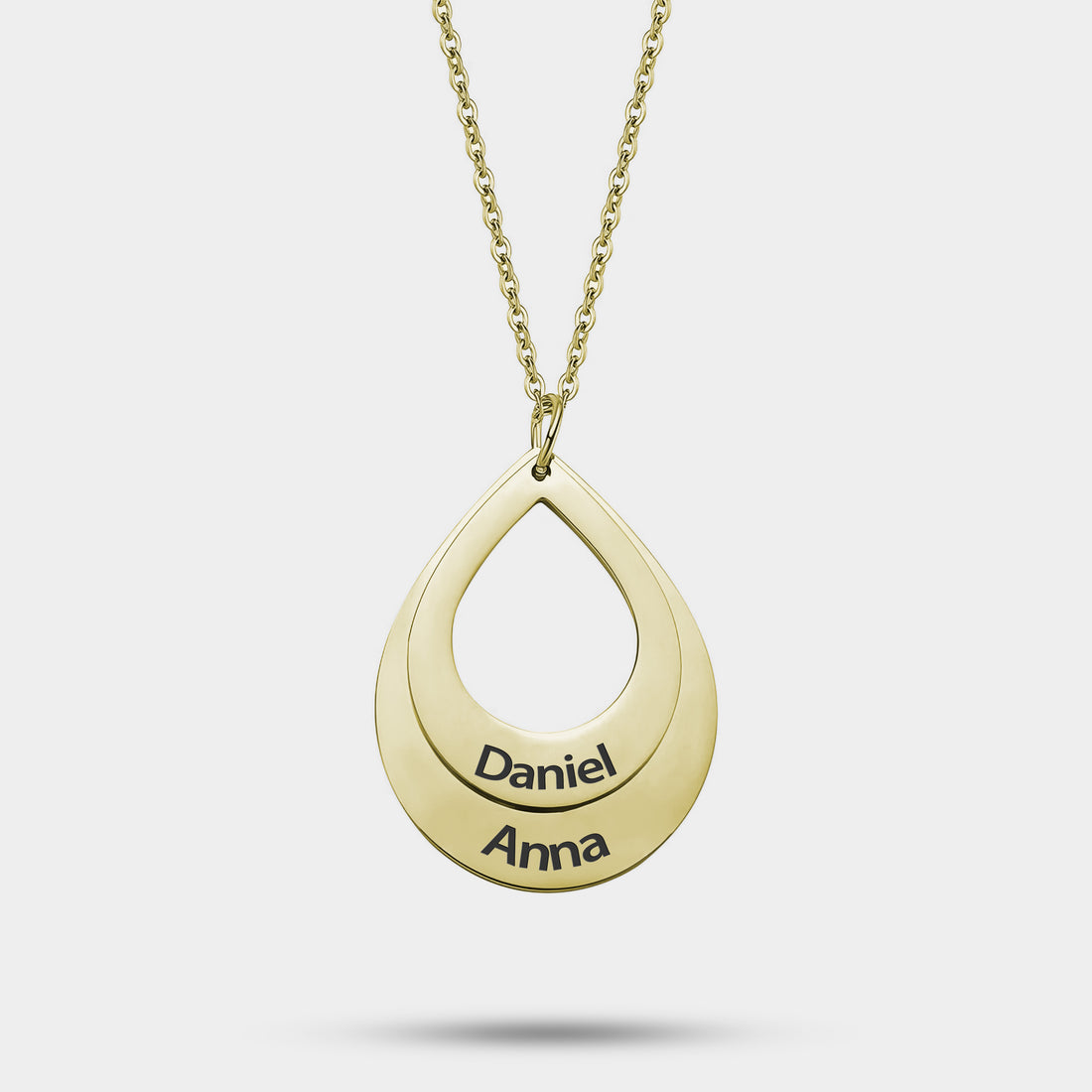 Personalized Droplet Family Necklace with Names