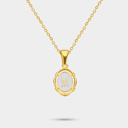 Personalized Oval Necklace with Initial