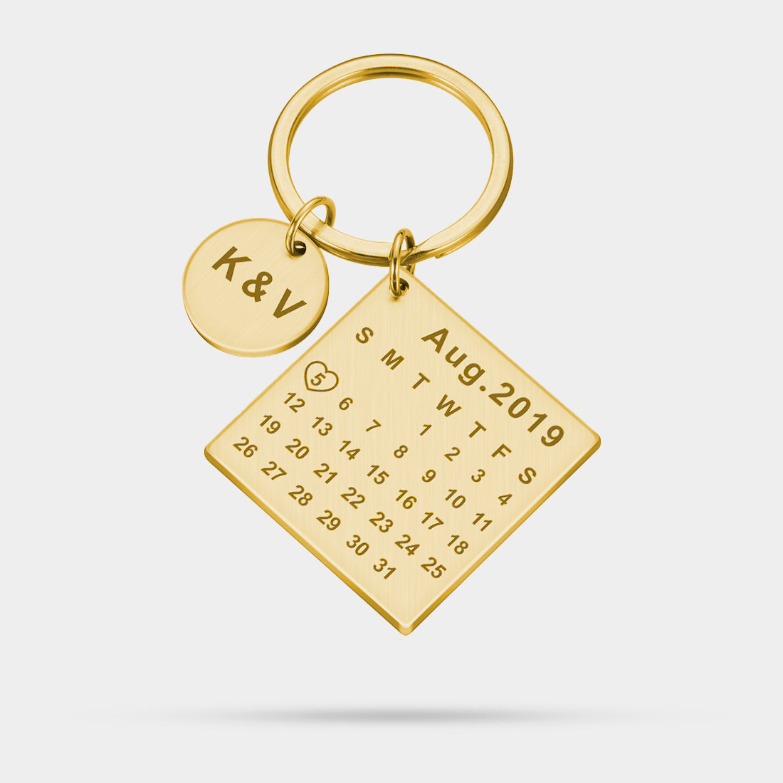 Personalized Engraved Date Calendar Keychain