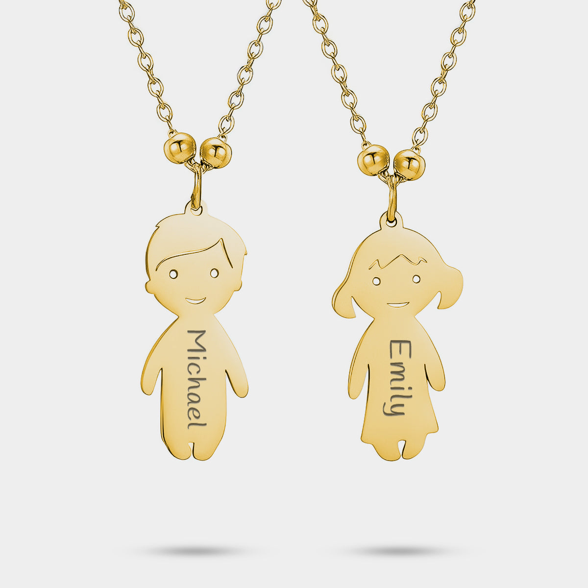 Personalized Necklace with Boy and Girl Figures