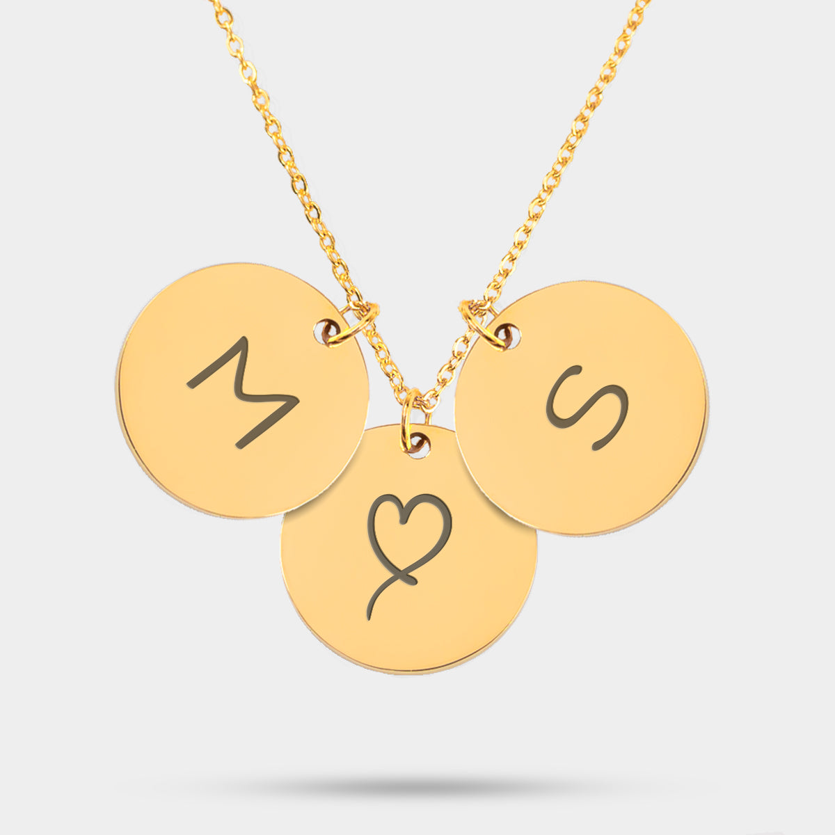 Personalized Three Circle Necklace With Initials