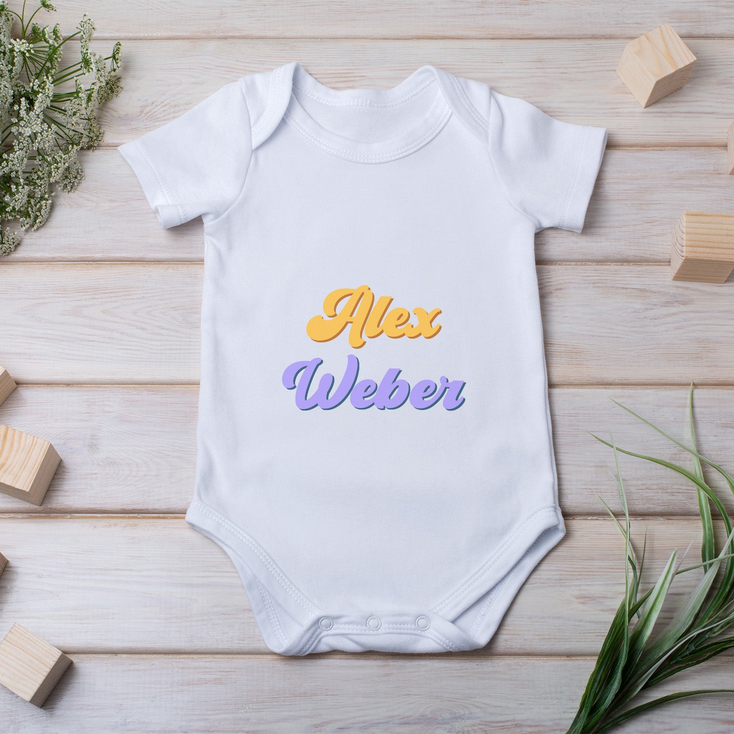 Personalized Baby Bodysuit Onesie For Newborn With Name