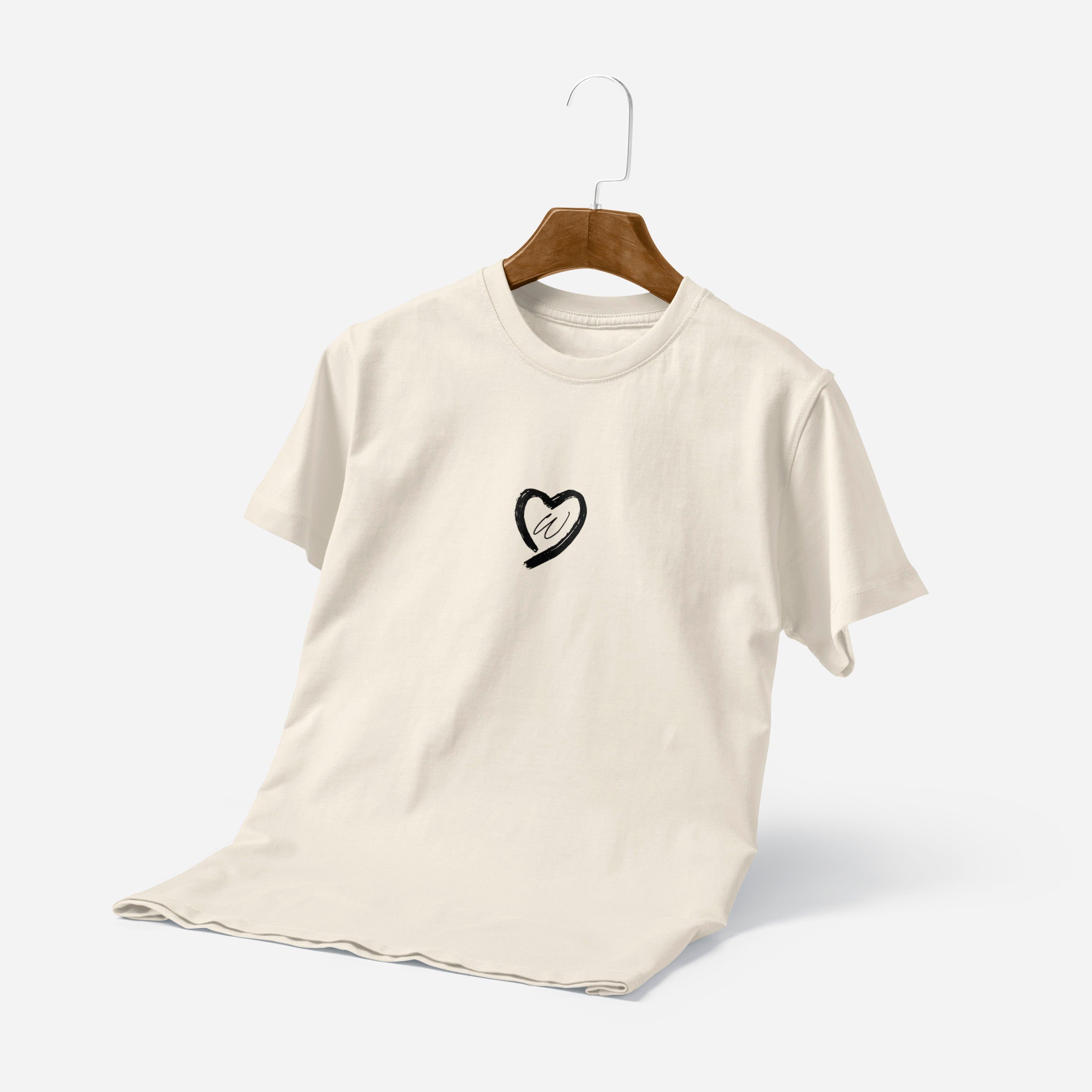 Personalized T-Shirt For Couples Initial With Heart