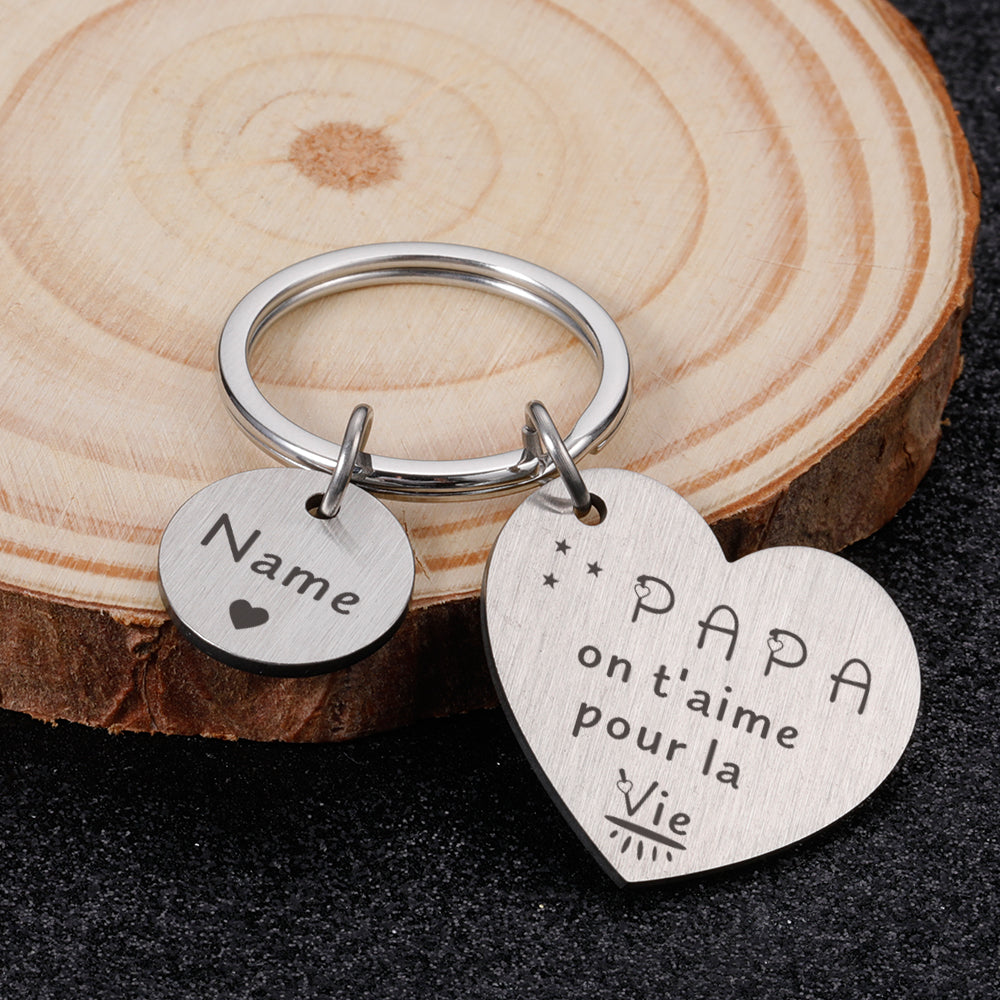 Personalized Keychain Heart with Message
