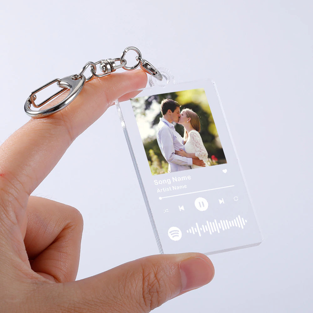 Personalized Keychain with Spotify Song Photo