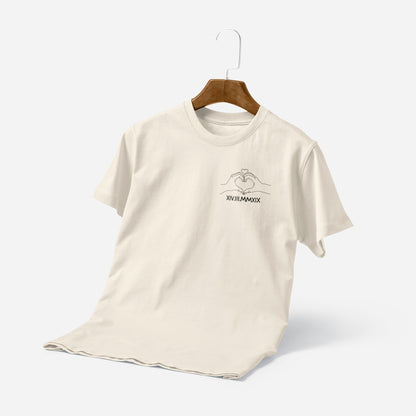 Personalized T-shirt Line Art Fingers With Roman Numberals