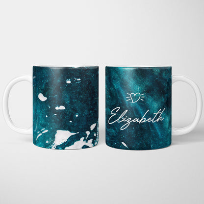 Personalized Aqua Marble Mug