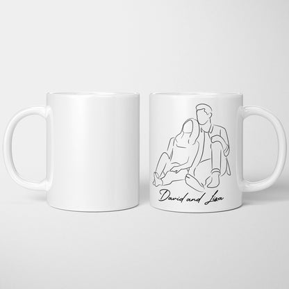 Personalized Line Art Mug