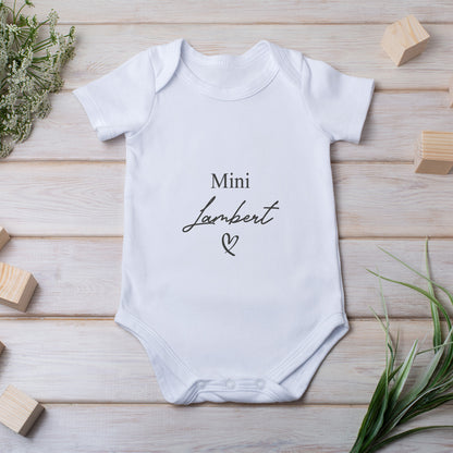 Personalized Baby Bodysuit Onesie For Newborn Mini With Last Name