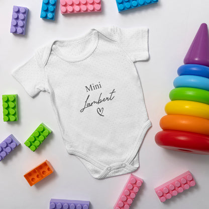 Personalized Baby Bodysuit Onesie For Newborn Mini With Last Name