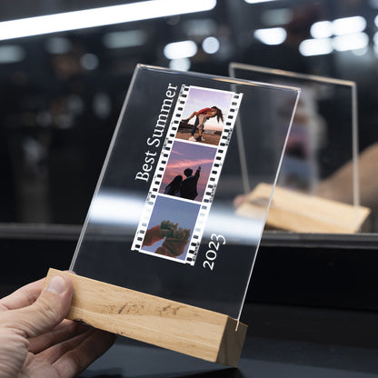 Personalized Transparent Plaque Photo Reel with Photos