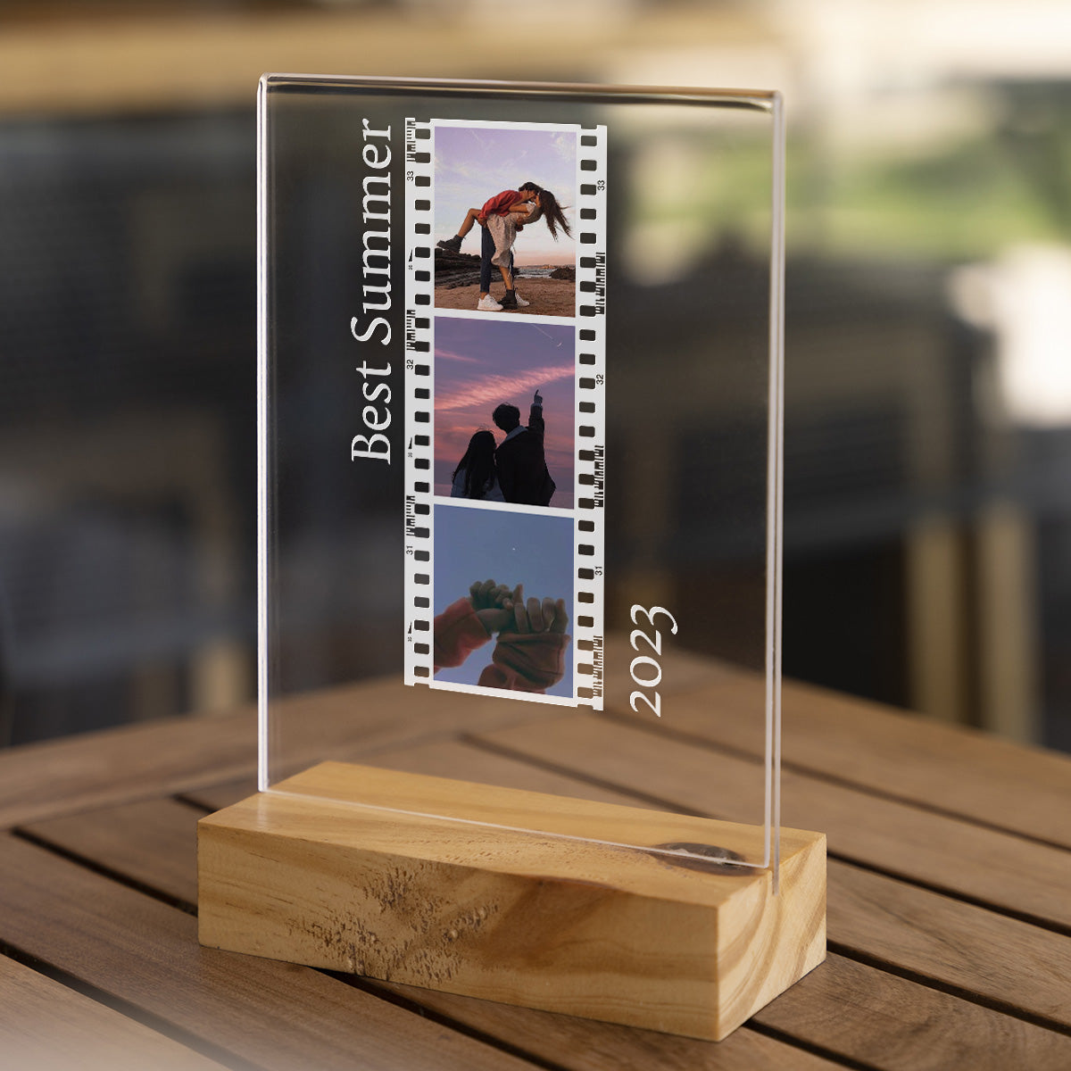 Personalized Transparent Plaque Photo Reel with Photos