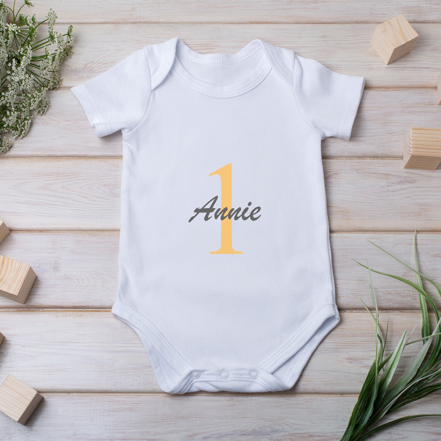 Personalized Baby Bodysuit Onesie For Newborn First Birthday With Name