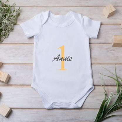 Personalized Baby Bodysuit Onesie For Newborn First Birthday With Name