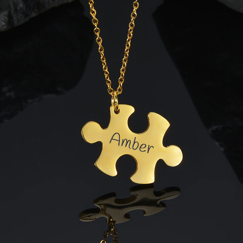 Personalized Engraved Puzzle Necklace