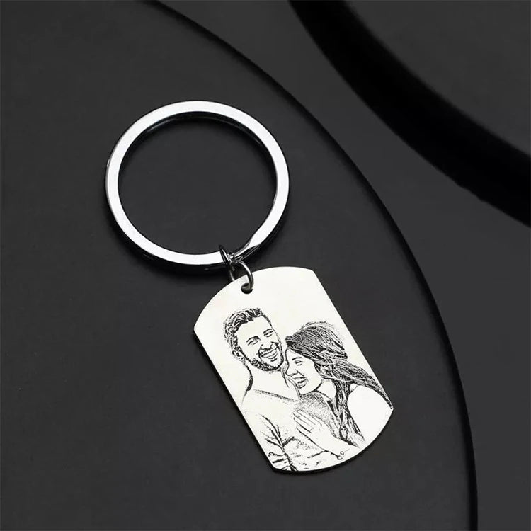 Personalized Photo Engraved Keychain