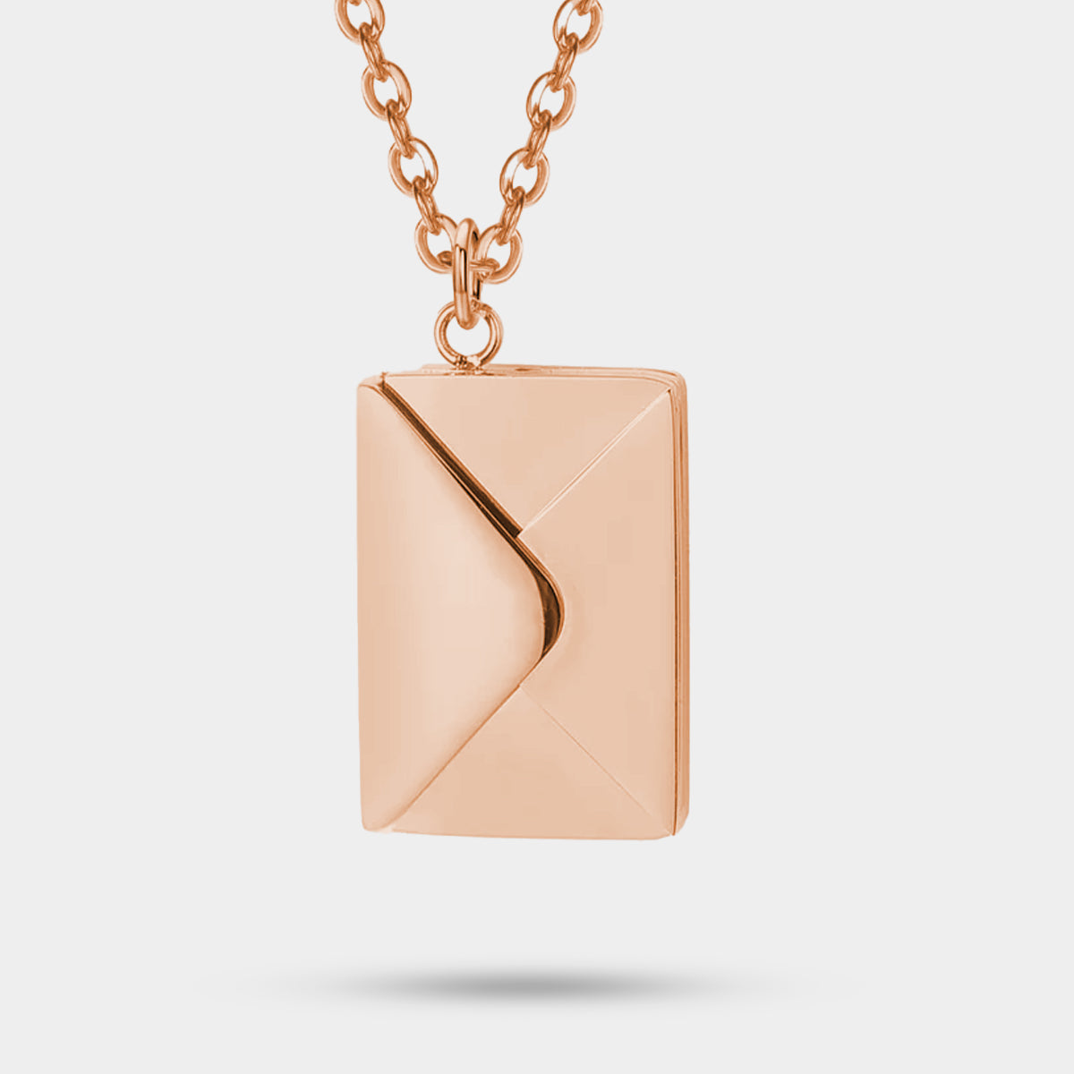 Personalized Letter Envelope Necklace Rose Gold