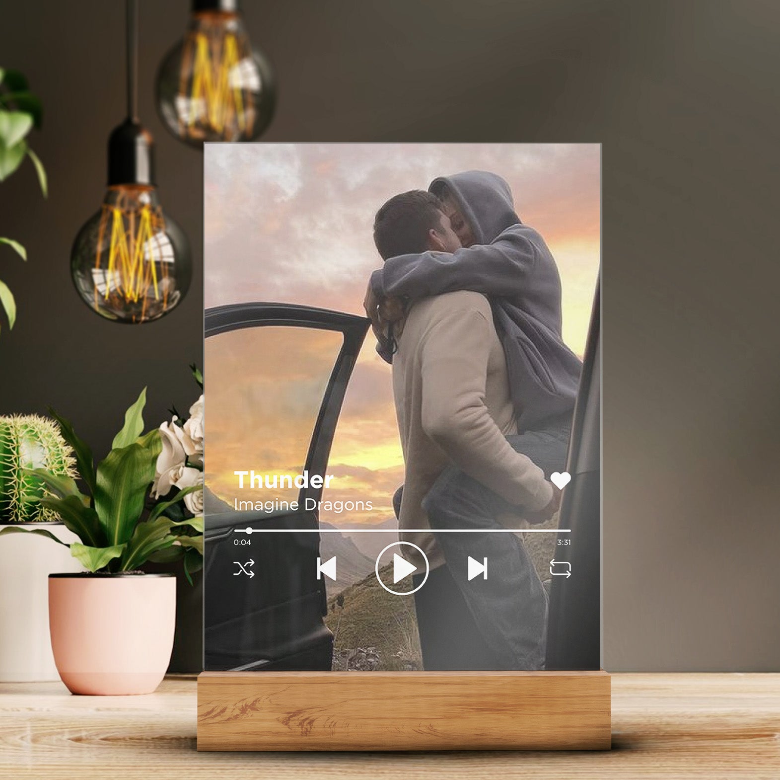 Personalized Transparent Spotify Song Plaque with Photo