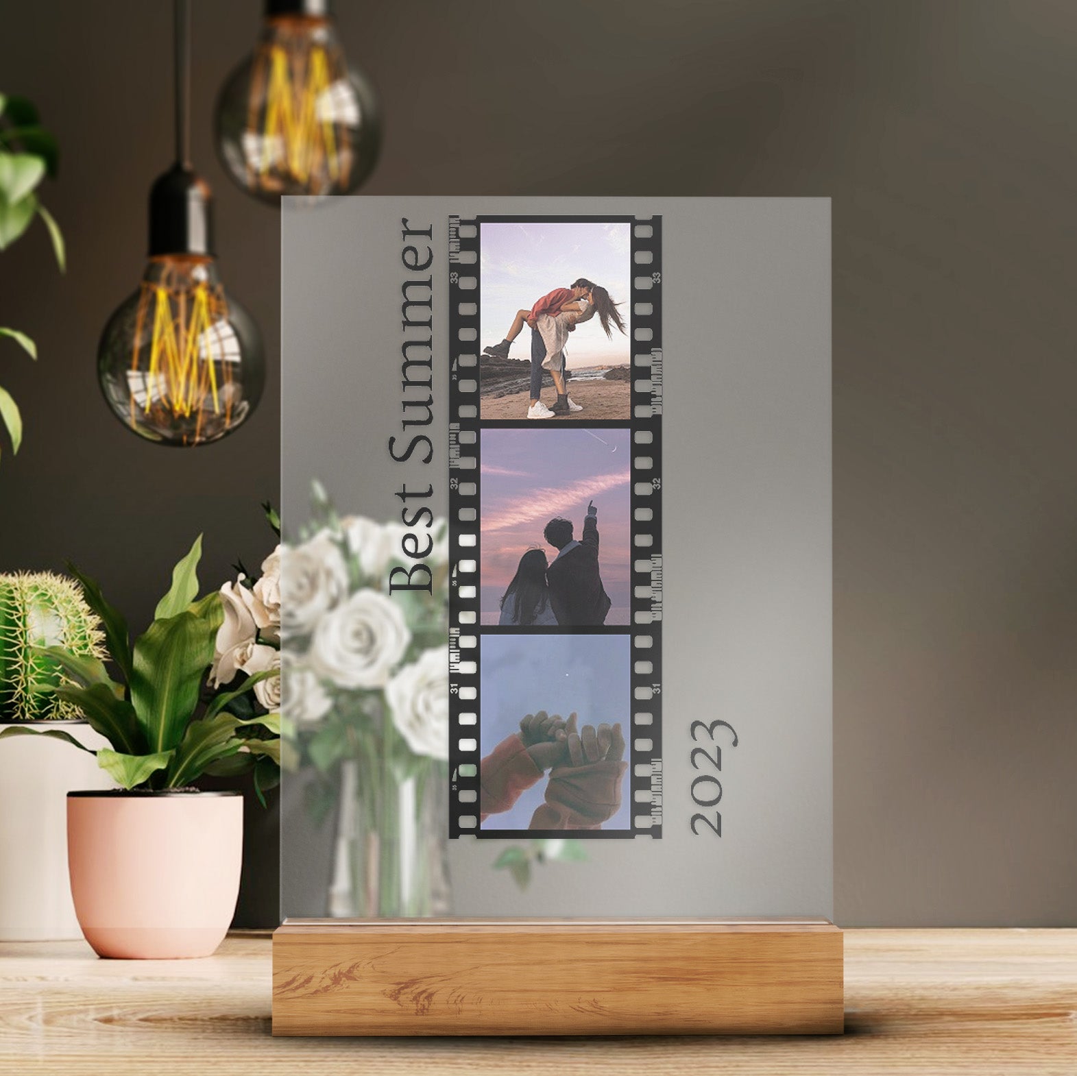 Personalized Transparent Plaque Photo Reel with Photos