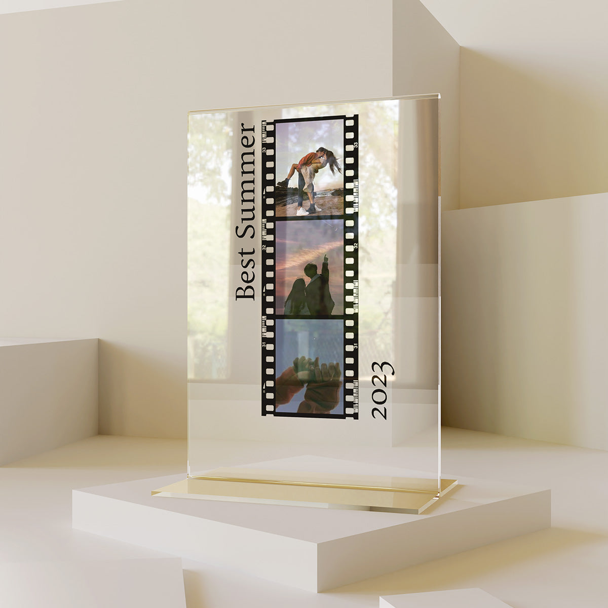 Personalized Transparent Plaque Photo Reel with Photos