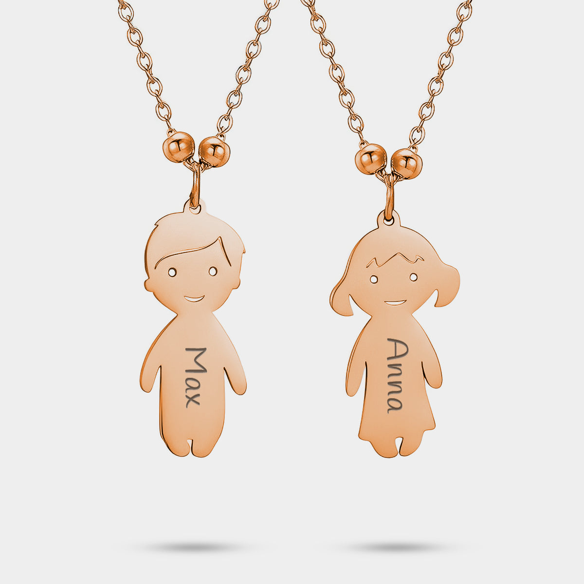 Personalized Necklace with Boy and Girl Figures