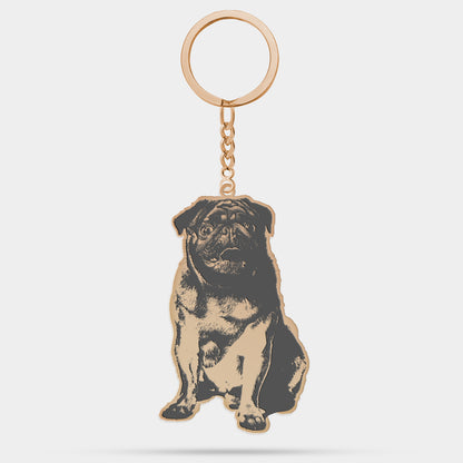 Personalized Keychain with Engraved Pet Photo