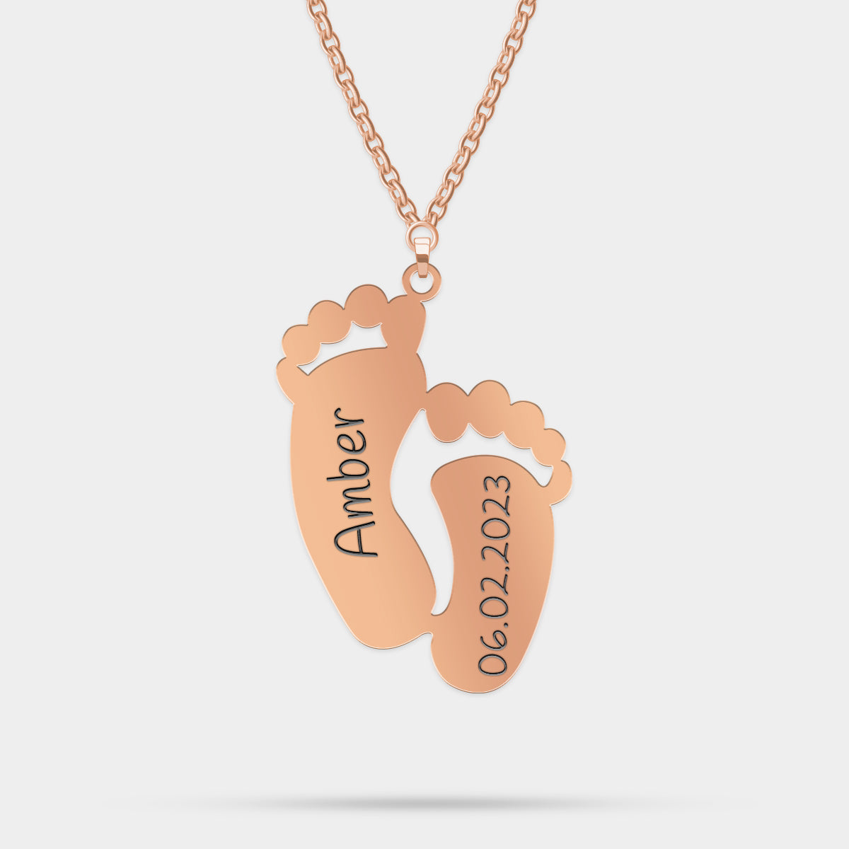 Personalized Baby Feet Necklace