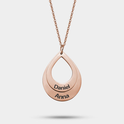Personalized Droplet Family Necklace with Names