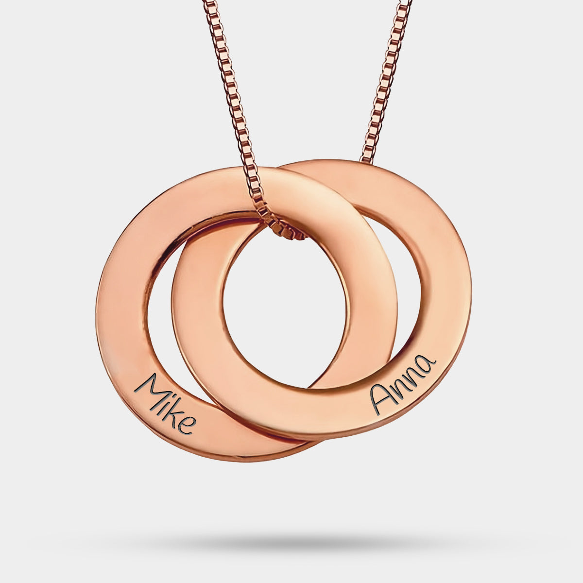 Personalized Double Ring Necklace